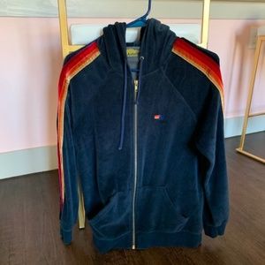 Aviator Nation Classic Velour Zip Hoodie